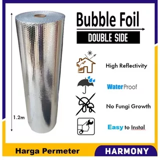 ALUMINIUM FOIL ATAP Bubble Double Side Murah Harga PER METER - Peredam Panas Atap