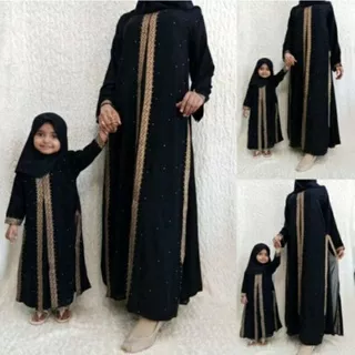 Gamis Couples Ibu Dan Anak Abaya Dubai Renda Maxy Dress Baju Perempuan Murah