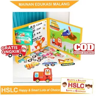 MAGNETIC CLIP BOOK Creativity  Magnetic Board Puzzle Hewan & Transportasi DRAWING BOARD Spelling puzzle wooden puzzle toy / 3D Jigsaw Puzzle Book Mainan Balita Mainan Edukasi Puzzle Magnet / Puzzle Papan Magnetic