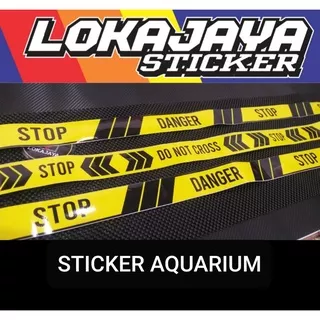 STICKER AQUARIUM STIKER DECAL AQUARIUM ARWANA AWAS IKAN GALAK DON`T TOUCH