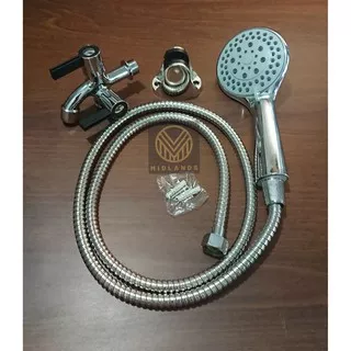 Paket Shower / kran cabang / kran double / shower mandi Bano (BHS-1006 & KCB-802)