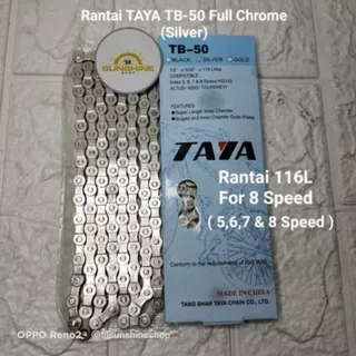 Rantai Chain 8 Speed Silver Taya TB-50 available 5 6 7 8 Speed