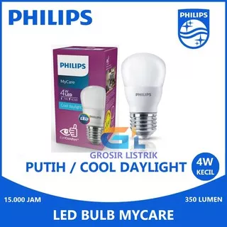 Lampu Philips LED Bulb MyCare 4W (Kecil) Putih Cool Daylight 6500K (4 Watt W 4Watt) Original Grosir