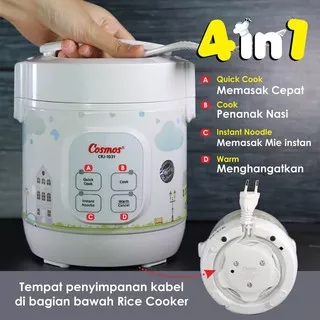 COSMOS CRJ-1031 Rice Cooker Digital Mini Travel 4in1 Penanak Nasi 0-3L