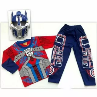 Kostum anak Transformer Optimus gratis topeng / baju superhero anak cowok /