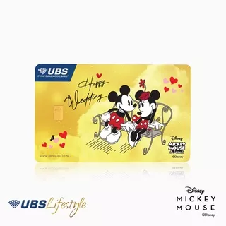 UBS Logam Mulia Disney Mickey & Minnie Mouse Happy Wedding 0.1 Gr