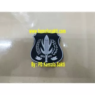 Rubber Patch Tactical Logo Satpam-Perekat Karet-Topi Jaring Perekat-Sarung HP Tactical-Jaket TAD-Tas