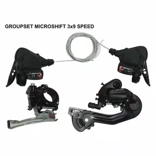 Groupset 3 x 9 speed micro shift. Fd Rd Shifter 9 speed bukan shimano tourney acera alivio minio