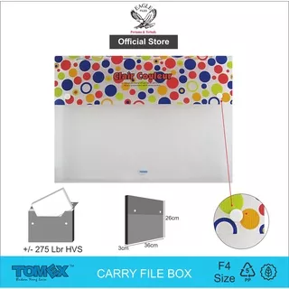 TOMEX Carry File Box F4 (Folio) / Tas Dokumen / Map Dokumen 2 Kancing Motif CLAIR COULEUR A