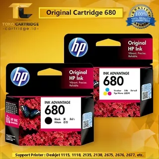 Cartridge 680 Black & Colour ORIGINAL 1 SET  F6V27AA F6V26AA for Printer 2135  2138 3635 3636 3835 4675 4675 1115 1118