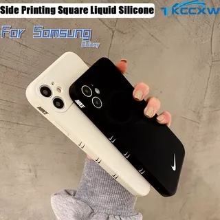 Casing Samsung Galaxy A72 A52 A52S A51 A71 A32 A42 A22 A31 A21S A20S A12 A11 A02 A02S M31S M31 M12 M32 M02 M11 M42 A50 A50S A30S A10S Phone Case Sports Brand Soft-touch Side Printing Square Liquid Silicone Cover Shell