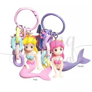 GEMEZ Gantungan Kunci Tas Pink Mermaid Keychain Putri Duyung Lucu GG 302181