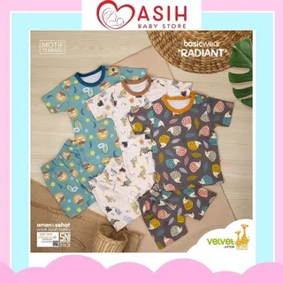 Setelan Pendek Oblong Velvet Junior Radiant Pakaian Bayi Anak Basic Wear Laki-Laki Perempuan Baby Clothes Set