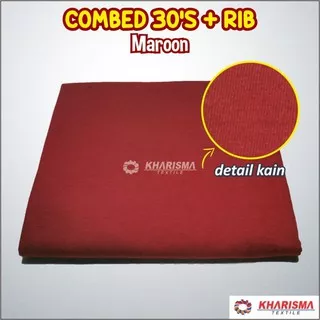 Bahan Kain Kaos Cotton Combed 30`s Maroon | Kharisma Textile