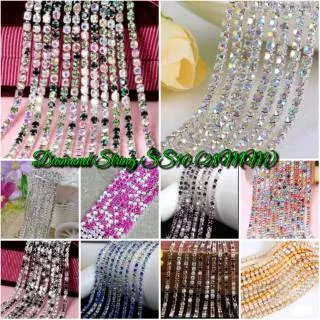 Diamond string SS10 Diamond renteng Rapat Rhinestone chain Bahan tasbih rumbai juntai