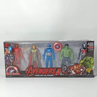 Mainan Anak Avengers Satu Set isi 5 Buah Action Figure Super Hero Iron Man Hulk Thor Captain Amerika
