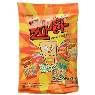 Permen Asem Super Zuper Assorted Sour Candy ( isi 50pcs) 140gr