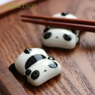 FRANCESCO Japanese Chopstick Holder Cute Fork Chopsticks Rack Tableware 2pcs Ceramic Ware Porcelain Kitchen Dining Decor Panda Spoon Holder