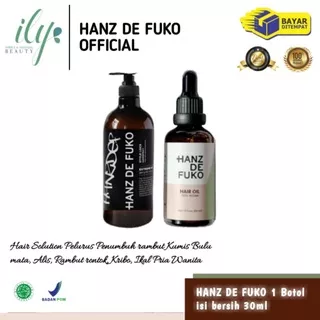 HANZ DE FUKO Hair Serum Tonic Pelurus Penumbuh Rambut Alis Jambang Brewok Bulu Mata Pria Wanita Original Herbal Alami BPOM