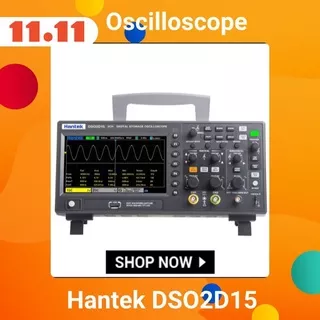 Osiloskop Digital Layar TFT LCD 2CH 800x480 Pixel DSO2D15 Ukuran 7 Inch 1CH Channels 150MHz Band Width 1GSa/s Sampling Rate Oscilloscope Multipurpose Tool