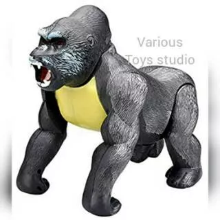 Mainan edukasi anak kreatif gorilla besar berjalan suara king kong roar lampu led soft jumbo