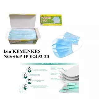 NANKAI Masker 3 Ply ISi 50 Pcs / Masker Wajah Original Medis Masker Bedah Masker telinga earloop