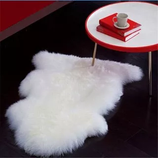 Bulu Korea Kain Karpet Putih A Simetris Alas Foto Produk Panjang Halus Lembut Tebal Empuk