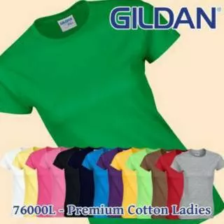 Kaos polos import Gildan premium cotton ladies