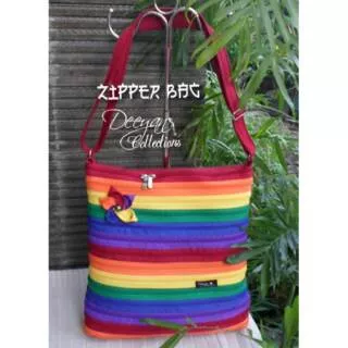 Tas unik / tas rainbow / tas warna warni / tas resleting