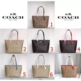 [ORIGINAL 100%] Coach F58292 Signature City Zip Tote Bag/Coach Shoulder Bag/Coach Tas Wanita