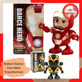 Mainan Anak Robot Dance Iron Man dan Transformer Terbaru Termurah Terlaris | Mainan Anak Laki-Laki Dancing Joget Robot | Toys Robot | Bigpromo | Bigsale