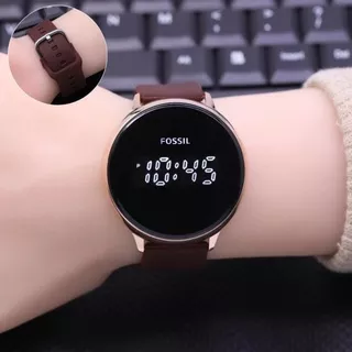 Jam tangan LED Touch screen tali karet rubber sporty wanita pria unisex termurah FSLED