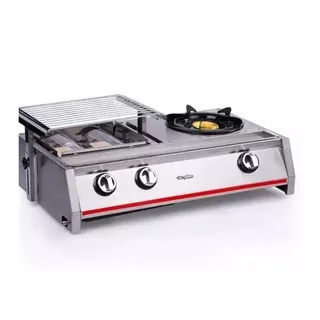 KOMPOR GAS NIKO PEMANGGANG 2IN1 - 2 BURNER GRILL 1 BURNER STOVE - NK