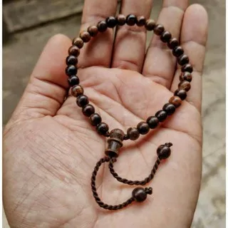 Gelang kayu gaharu asli 5mm gelang tasbih pria gelang tasbih 33 butir gelang tasbih kayu gaharu 33