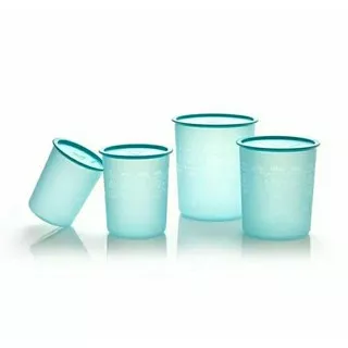 Tupperware Mosaic canister Set 4 pcs ada 2 pilihan warna Tosca / Purple