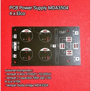 pcb power supply MDA3504 4 x Elco