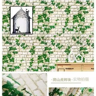 WALLPAPER DINDING MOTIF BATA DAUN UKURAN 45 X 1 METER BISA BAYAR DI TEMPAT