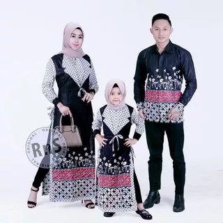 Baju Gamis Syar i Couple Sarimbit Keluarga Cantik / Batik Couple Keluarga Ayah Ibu Anak Terbaru