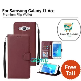 Case hp Wallet Leather For SAMSUNG GALAXY J1 ACE flip cover flip case casing
