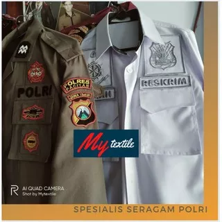 seragam polri /satpam pdl pdh bahan portofino/pordevoni/staff bet timbul kualitas tailor