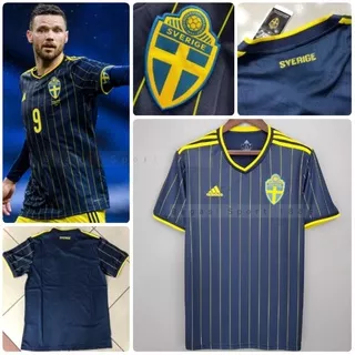 Jersey Baju Bola Negara Swedia Away Kit Tandang Piala Eropa 2020 2021 Ibrahimovic New Shirt euro21