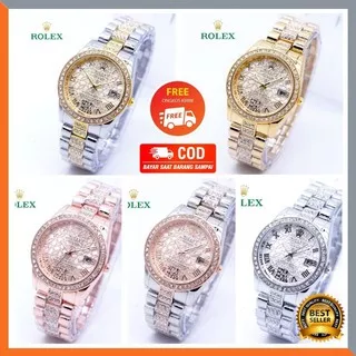 JAM TANGAN WANITA ROLEX ORIGINAL DATE HONEY ANALOG CEWEK ADA 5 WARNA COD MURAH