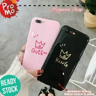 GLOSSY KING QUEEN SOFT CASE IPHONE CASING CASE 6 6S 6 PLUS 7 7S 7 PLUS 8 8S 8 PLUS X XS XR XS MAX