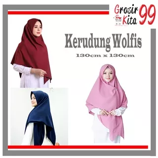 jilbab segi empat wolfis 130cm x 130cm