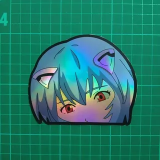 Evangelion Hologram Stiker Anime - Rei Head