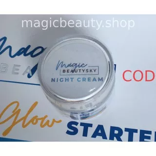 MAGIC BEAUTYSKY WHITENING NIGHT CREAM PURE GLOW 15GR, HALAL, BPOM