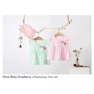 bajubayi 1 2 tahun murah dress anak perempuan baru berkualitas import realpicture Drss Strawbbery