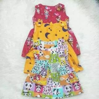 Ecer Baju Anak Kancing Pundak Katun Catra Murah/Dress Anak Lucu