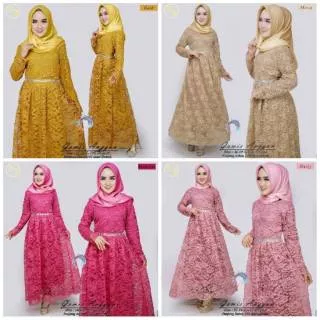 MAXI ANGGUN / GAMIS MUTIARA / MAXI DRESS BRUKAT 4 WARNA