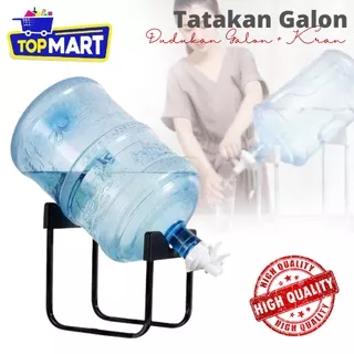 Rak kaki galon air / Dudukan galon + kran Dudukan/Kaki/Rak/Bracket/Dispenser/Tatakan/Tempat Galon Air Aqua+Kran 2301 TOPMART